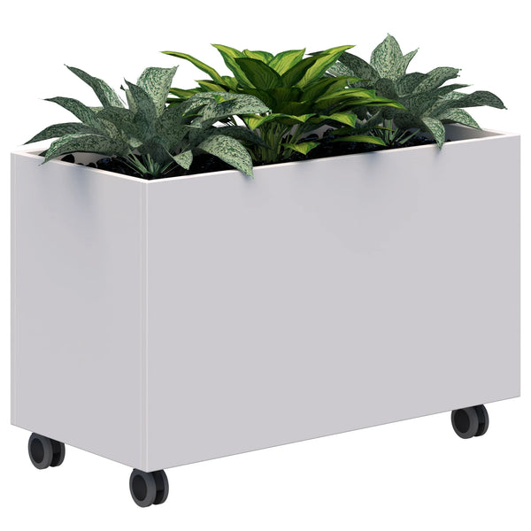 Workspace Mobile Office Planter Box - With Artificial Plants