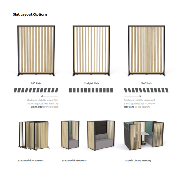 Workspace Slat Studio Divide Floor Standing Screens 1500H