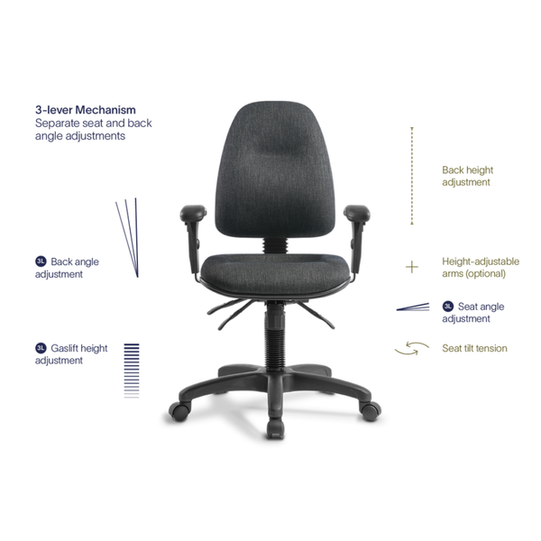 Spectrum 3 Ergonomic Office Task Chair 3 Lever