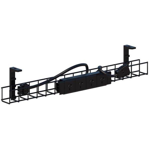 Desk CMS Soft Wiring Under Desk GPO Power Board & Interconnecting Lead Kit With Cable Basket