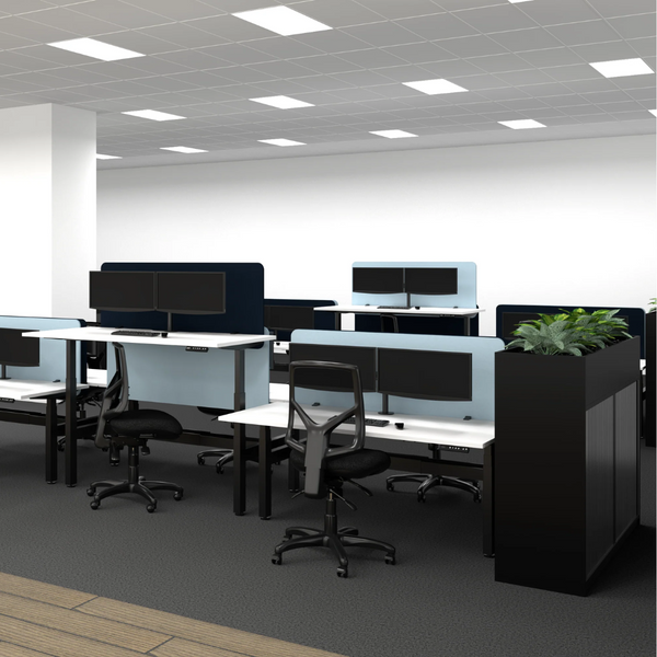 Summit II Electric Back-to-Back 2 Person Pod Desk