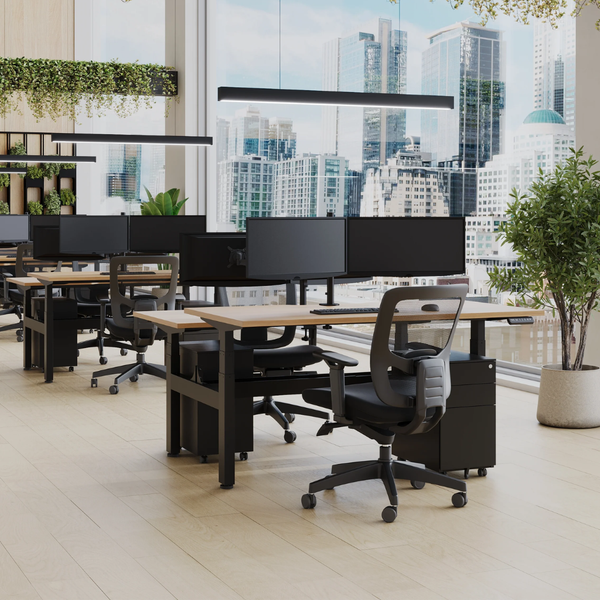 Summit II Electric Back-to-Back 2 Person Pod Desk - Workspace Direct