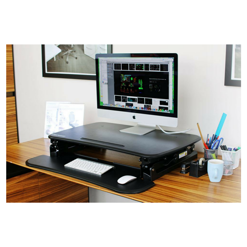 Deskalator Sit/Stand Monitor Riser Desk Small Black 680Wx590Dmm