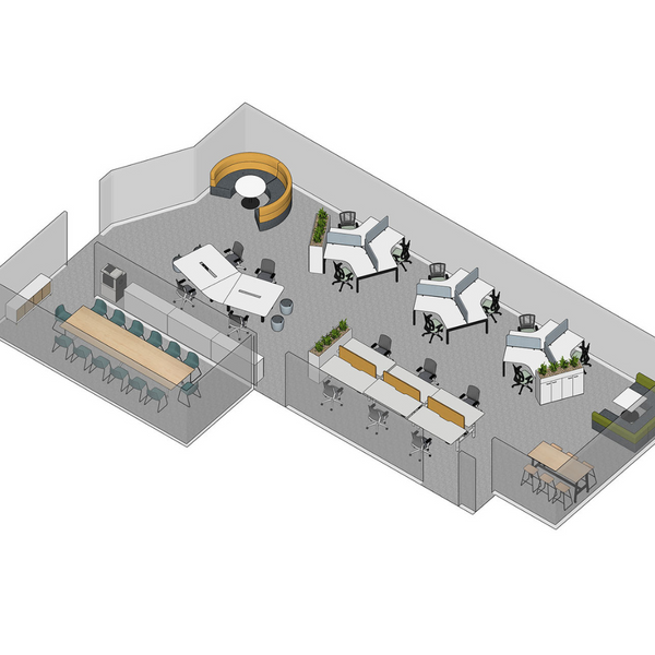 Balance 120 Degree 3 POD Workstations