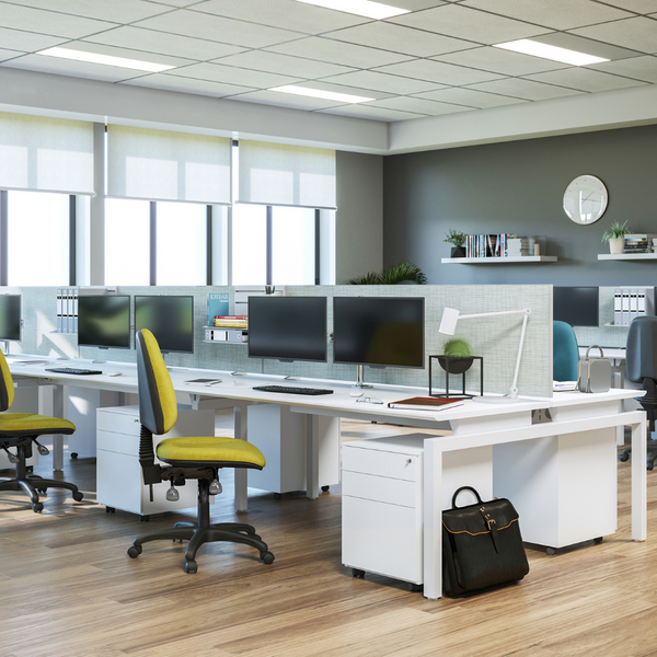 Balance Straight Desk Back to Back 4 Person Pod