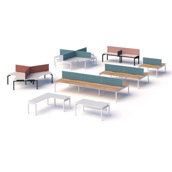 Balance Straight Desk Back to Back 2 Person Pod