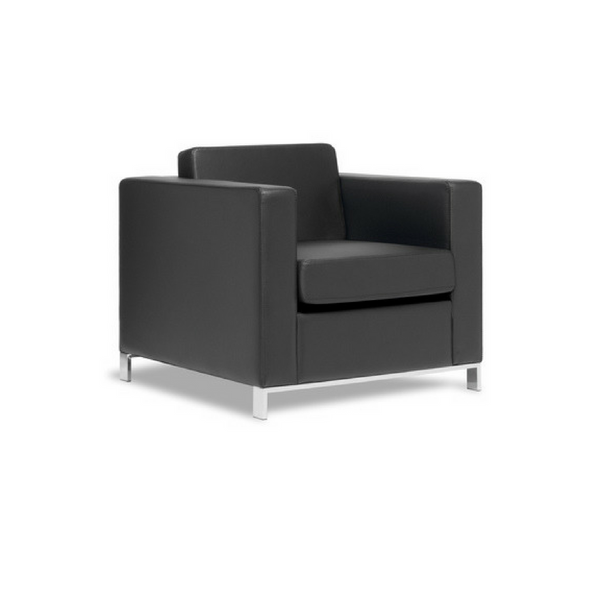 Carlo Seating Black Leather Look Vinyl - available now from Workspace Direct