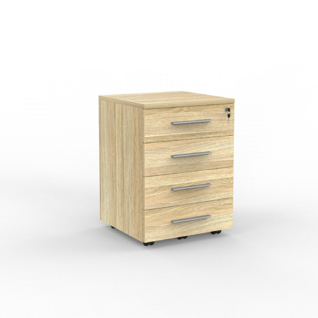 DESK CUBIT Atlantic Oak MOBILE DRAWS 4 Draws