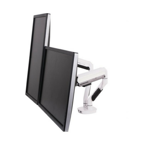 Cutlass Dual Monitor Arm with USB Ports White/Black