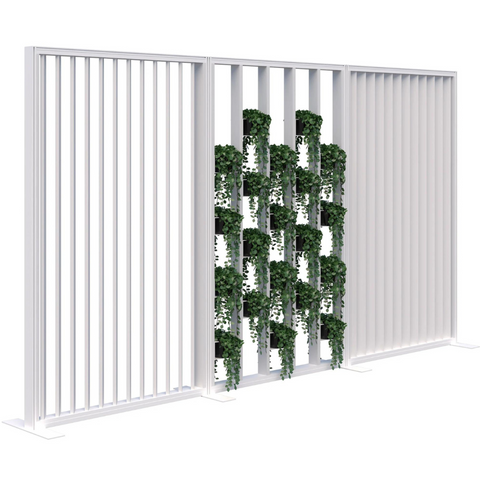 Connect Fin Room Divider Screens with Fin/Planter Wall Layout
