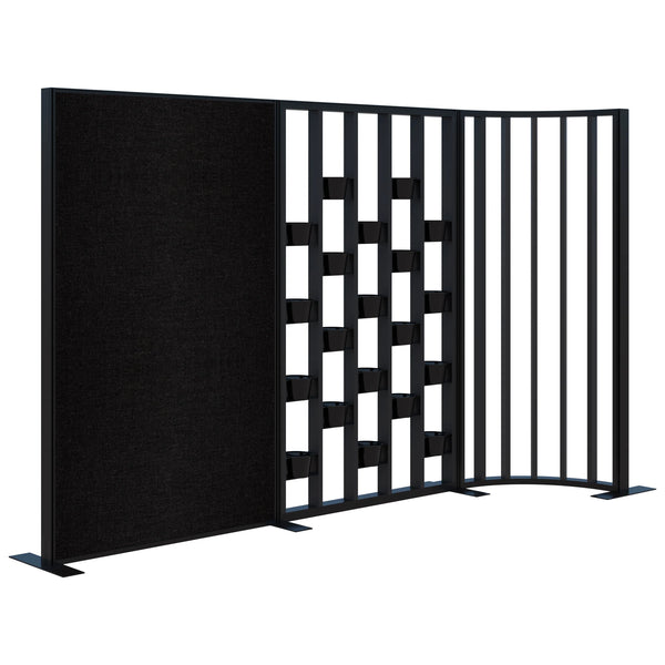 Connect Freestanding Floor Divider Screen Fabric/Plant Wall/Curved Fin Group