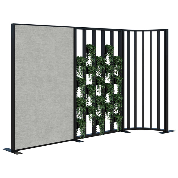 Connect Freestanding Floor Divider Screen Fabric/Plant Wall/Curved Fin Group