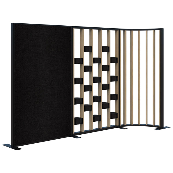 Connect Freestanding Floor Divider Screen Fabric/Plant Wall/Curved Fin Group