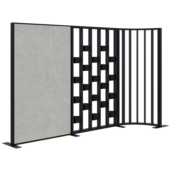 Connect Freestanding Floor Divider Screen Fabric/Plant Wall/Curved Fin Group