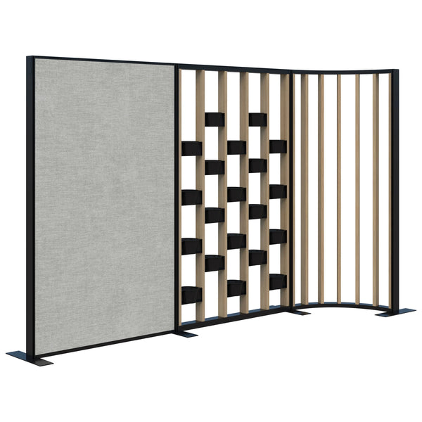 Connect Freestanding Floor Divider Screen Fabric/Plant Wall/Curved Fin Group