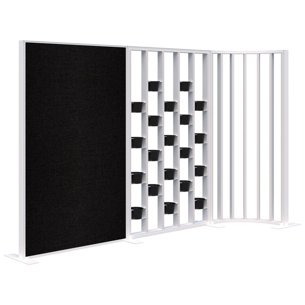 Connect Freestanding Floor Divider Screen Fabric/Plant Wall/Curved Fin Group
