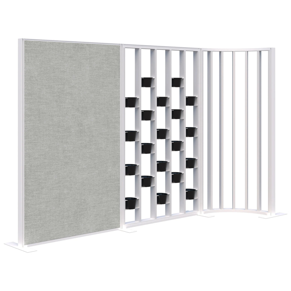 Connect Freestanding Floor Divider Screen Fabric/Plant Wall/Curved Fin Group