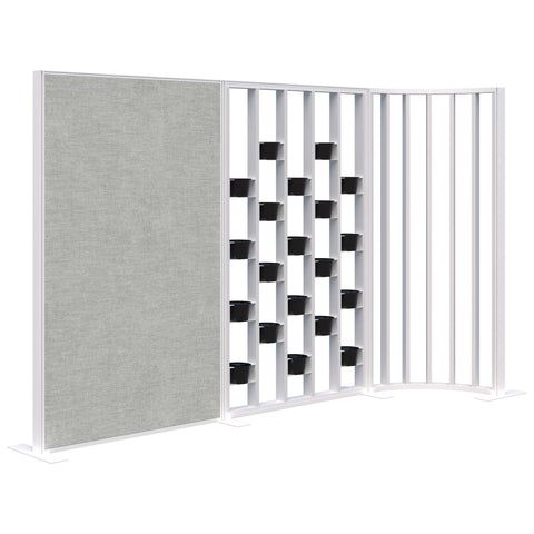 Connect Freestanding Floor Divider Screen Fabric/Plant Wall/Curved Fin Group