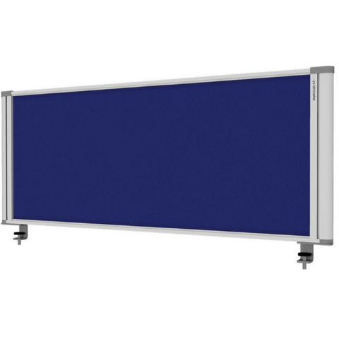 Desk Mounted Partition - Blue Fabric