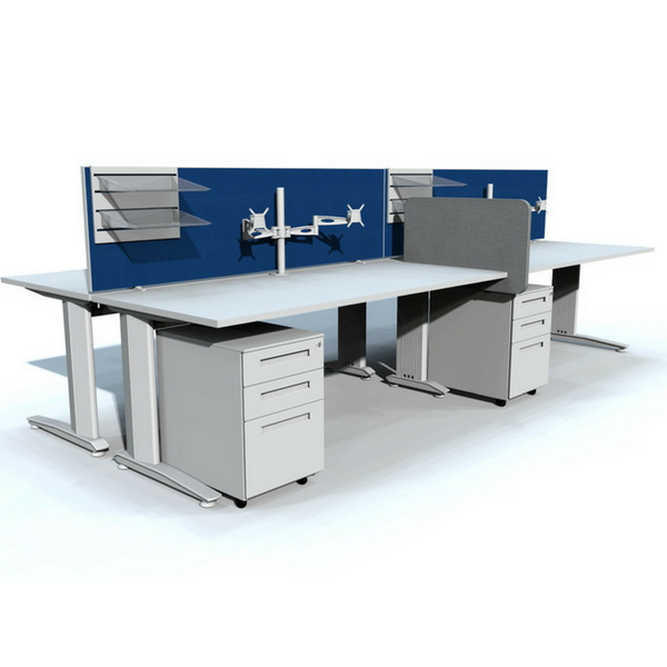 Energy Desk Inline 2 Desk Pod - White Pod