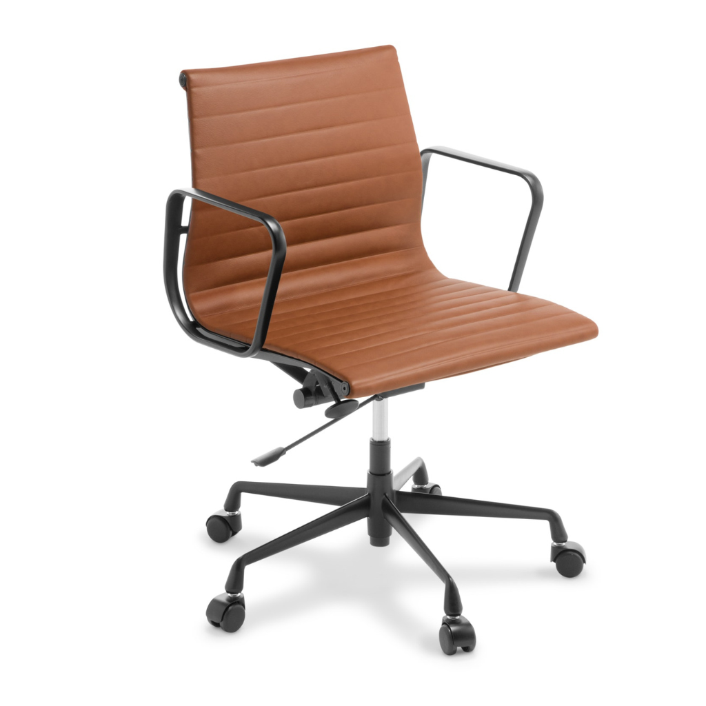 Eames Replica Midback Executive Chair Tan Leather
