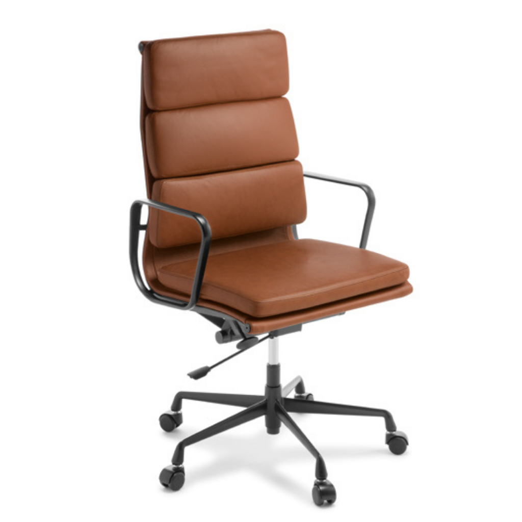 Eames Replica Highback Soft Pad Executive Chair Tan Leather
