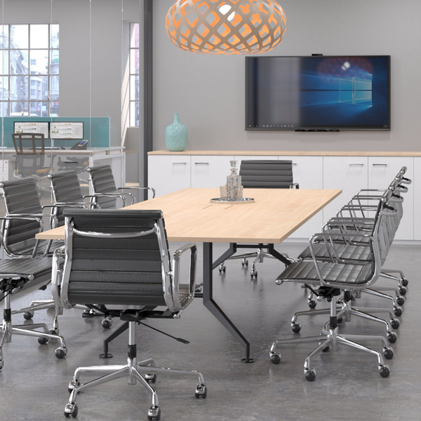 Eames Replica Midback Executive Chair Black Genuine Leather