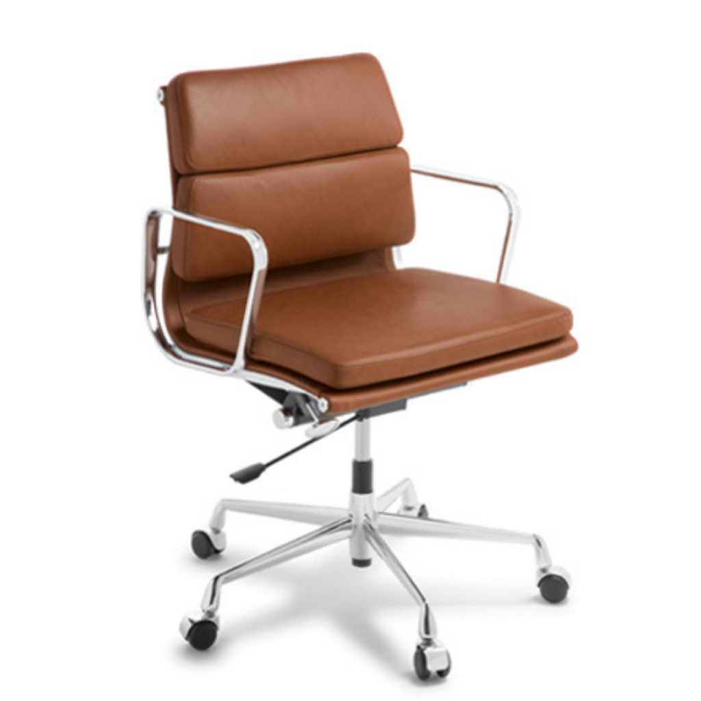Eames Replica Midback Soft Pad Executive Chair Tan Leather