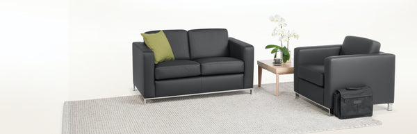Carlo Seating Black Leather Look Vinyl