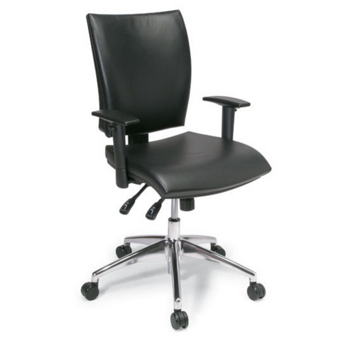 Edge Office Chair 3 Lever High Back Black Leather
