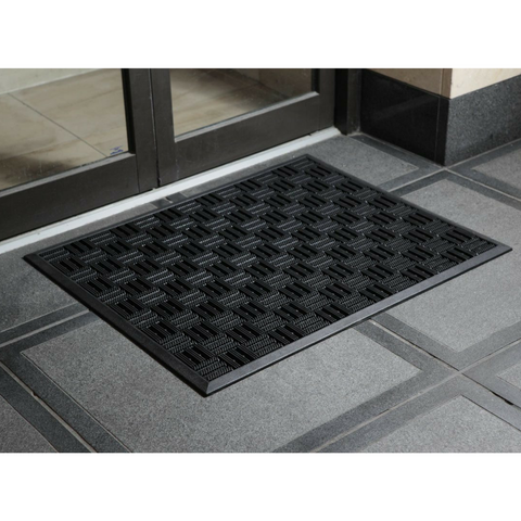 EntryZone Entrance Way Mat Texas Black Heavy Duty Rubber