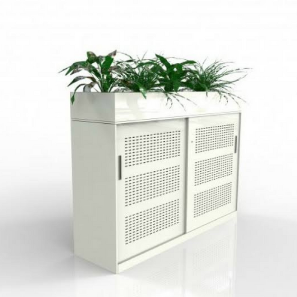 Europlan Steel Slider Door Cabinet White