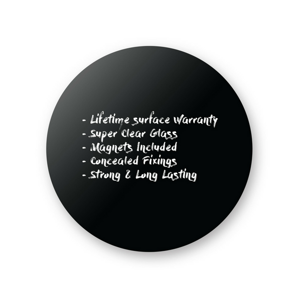 MAGNETIC GLASSBOARD Round Black