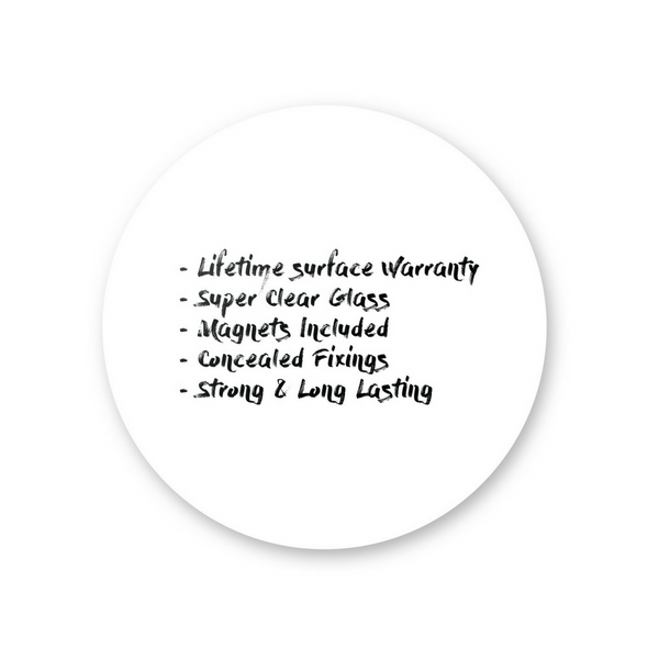 MAGNETIC GLASSBOARD Round White