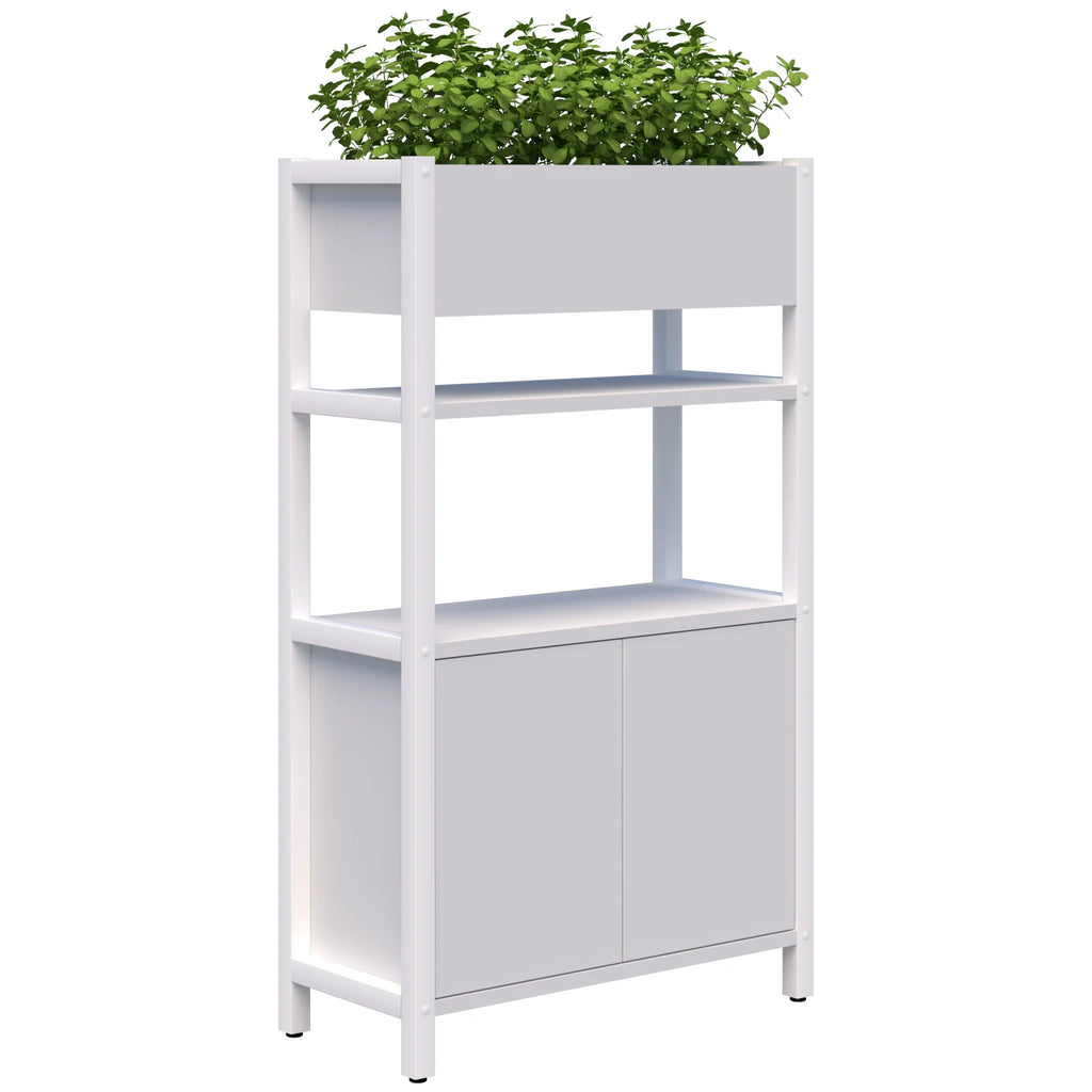 Grid 40 Modular Storage Unit With Planter Box - 1500H 4 Tier