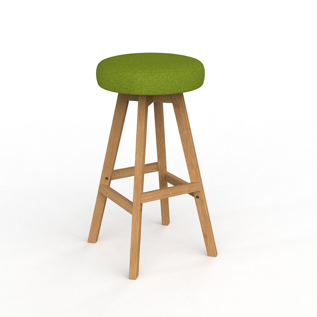 Luna Button Felt Stool With Oak Base from Workspace Direct NZ