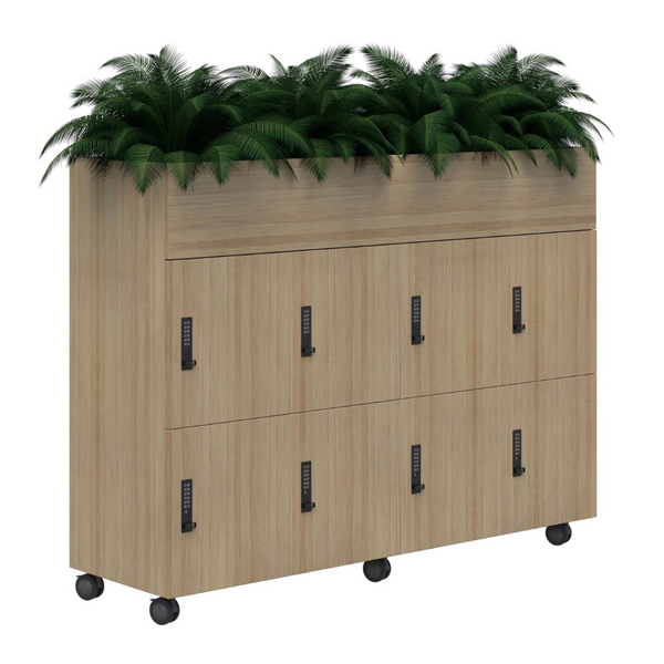 Mascot Mobile Personal Office Lockers with Planter Box