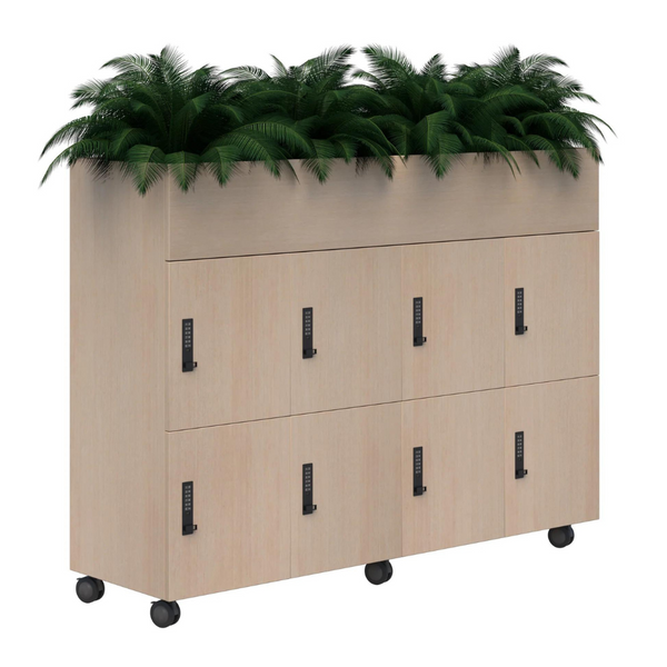Mascot Mobile Personal Office Lockers with Planter Box
