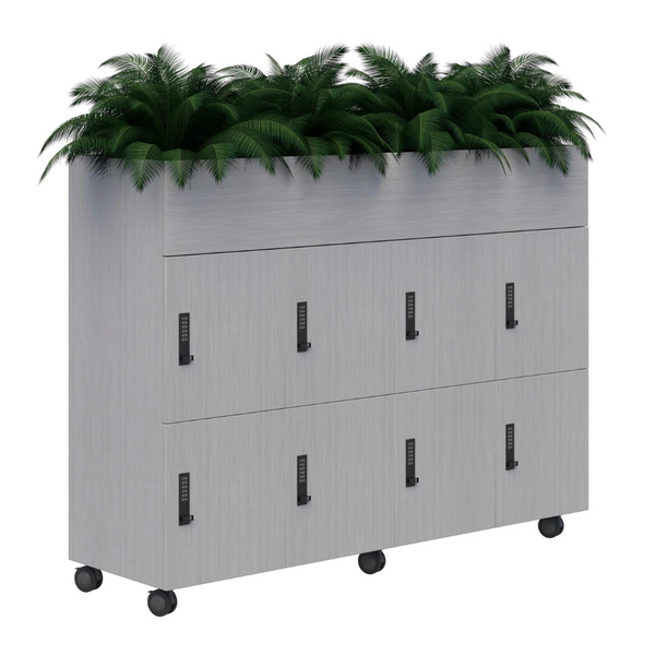 Mascot Mobile Personal Office Lockers with Planter Box