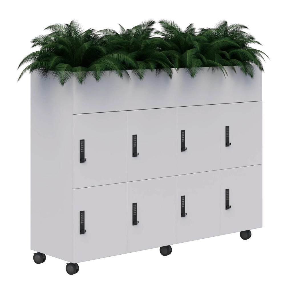 Mascot Mobile Personal Office Lockers with Planter Box
