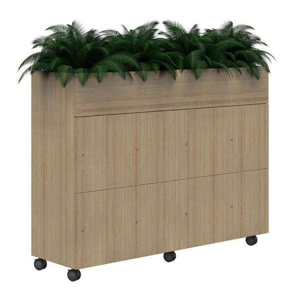 Mascot Mobile Personal Office Lockers with Planter Box
