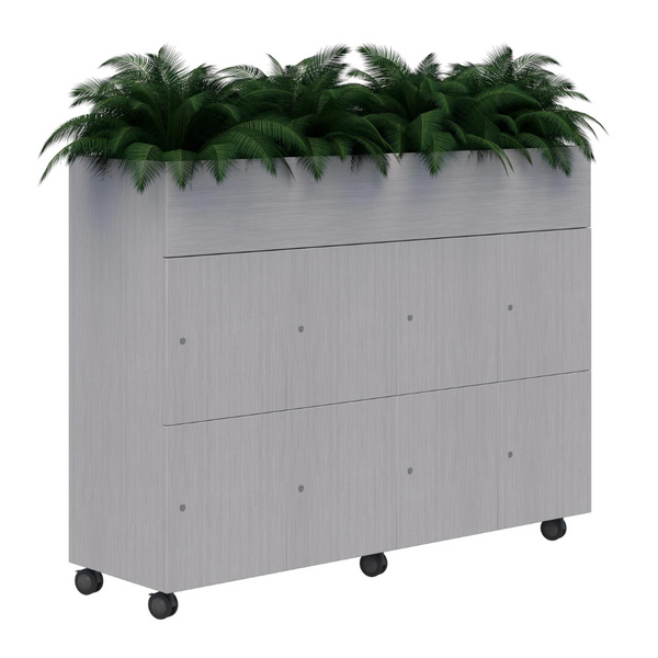 Mascot Mobile Personal Office Lockers with Planter Box