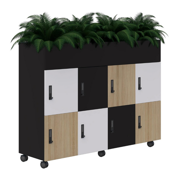 Mascot Mobile Personal Office Lockers with Planter Box
