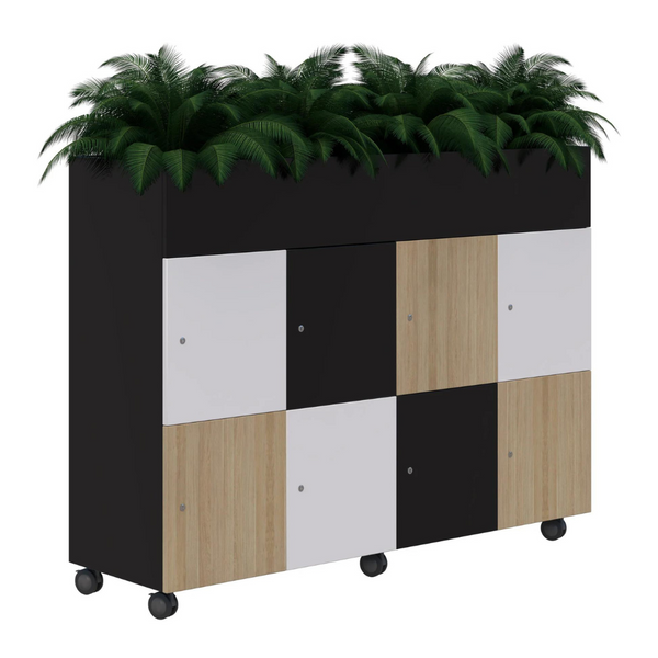 Mascot Mobile Personal Office Lockers with Planter Box