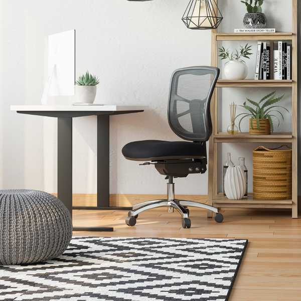 Buro Metro Black Mesh Back Office Chair Polished Base