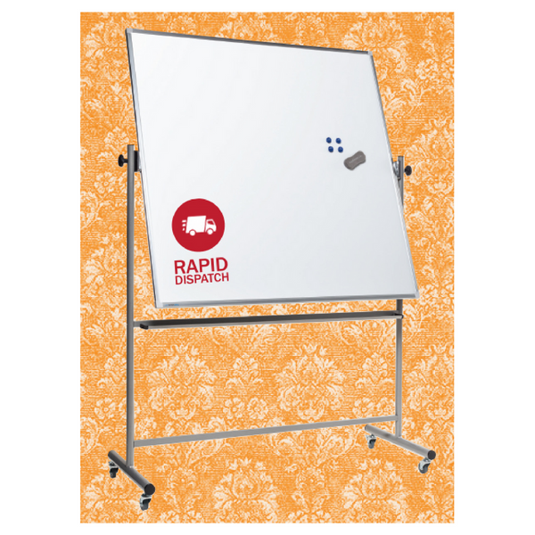 Lacquered Steel Mobile Pivoting Whiteboard