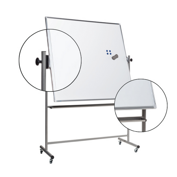 Lacquered Steel Mobile Pivoting Whiteboard