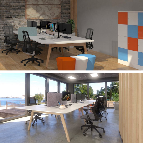 Oslo Touchdown Desk 2 Person POD 2300x1500mm