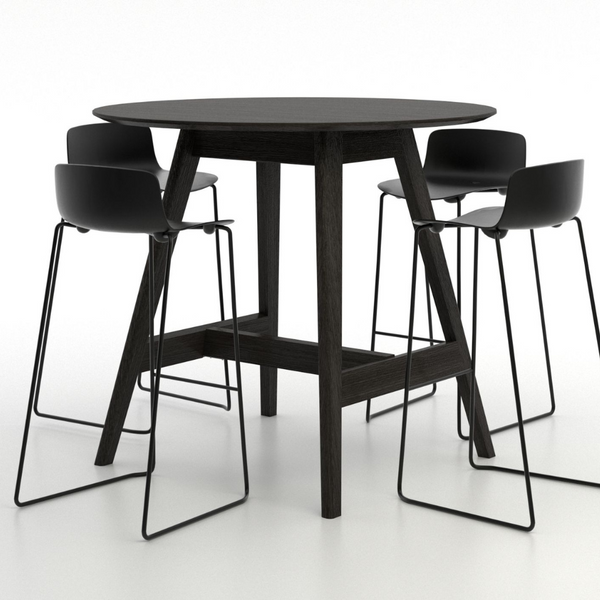 Oslo Round Leaner Table Ash Timber Base