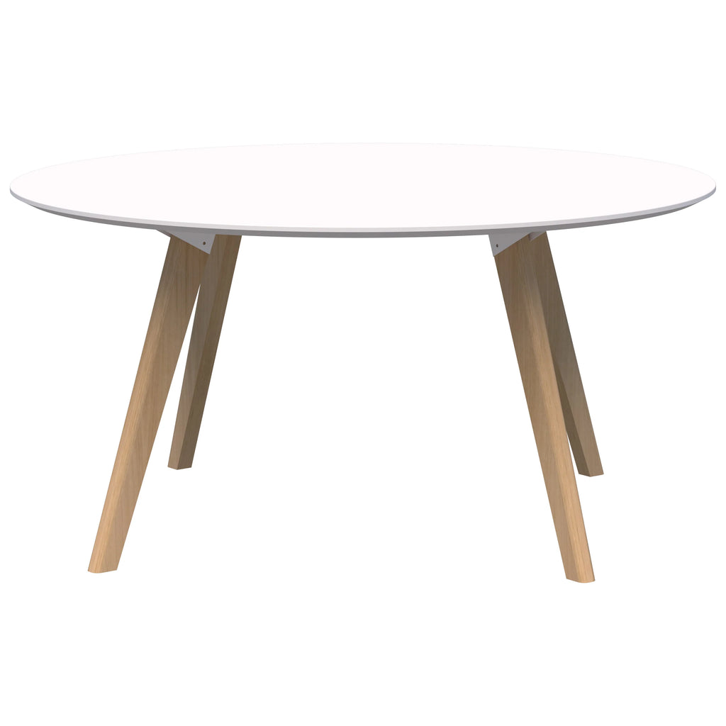 Oslo Round 4 Leg Meeting Table Ash Timber Base